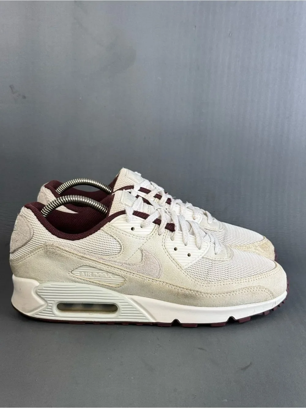Nike Air Max 90 PRM Sail Burgundy Crush Men's sneaker shoes size 9.5